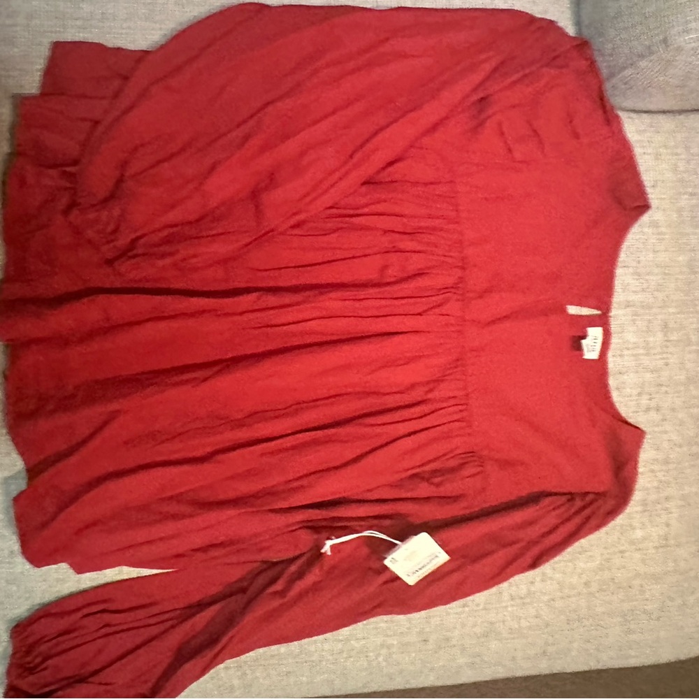 Red long sleeve blouse